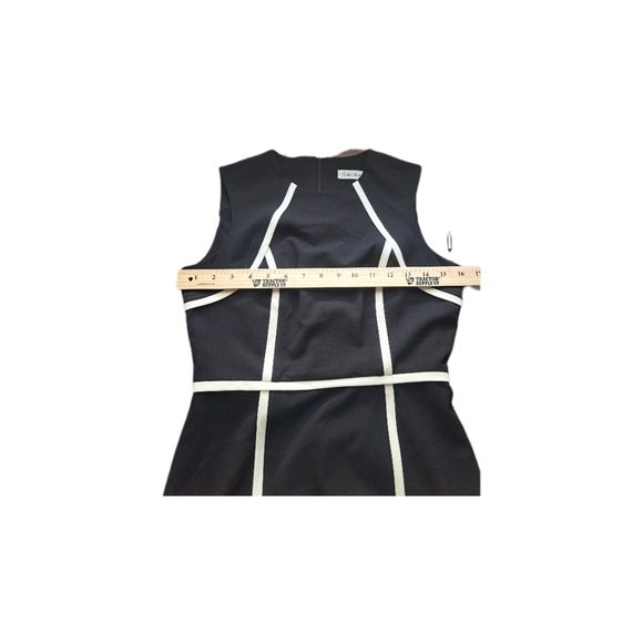 🔥Calvin Klein Black/White Sleevless Sheath Dress Size 2P NWT - Picture 3 of 12